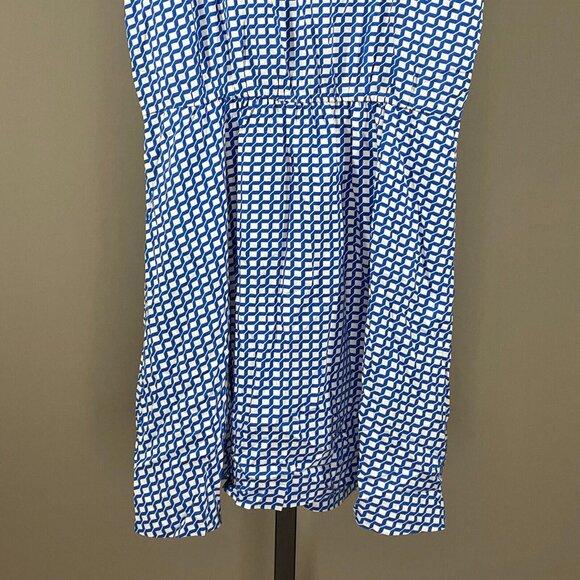 NEW Gap Dress Womens Small blue geometric blouson colorful preppy - Picture 3 of 12